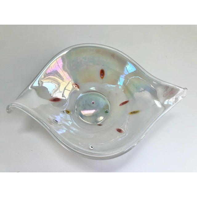 Vintage Murano Style White Tear Shaped Bowl For Sale In Boston - Image 6 of 9