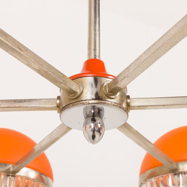 Italian Space Age Chandelier with Crystal Glass Shades, 1970s For Sale - Image 11 of 18