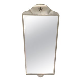 Vintage Swedish Mirror in Pewter with Brass Star Decor, 1920s For Sale