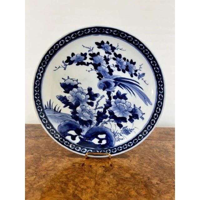 1900 - 1909 Japanese Blue and White Imari Plate, 1900s For Sale - Image 5 of 5