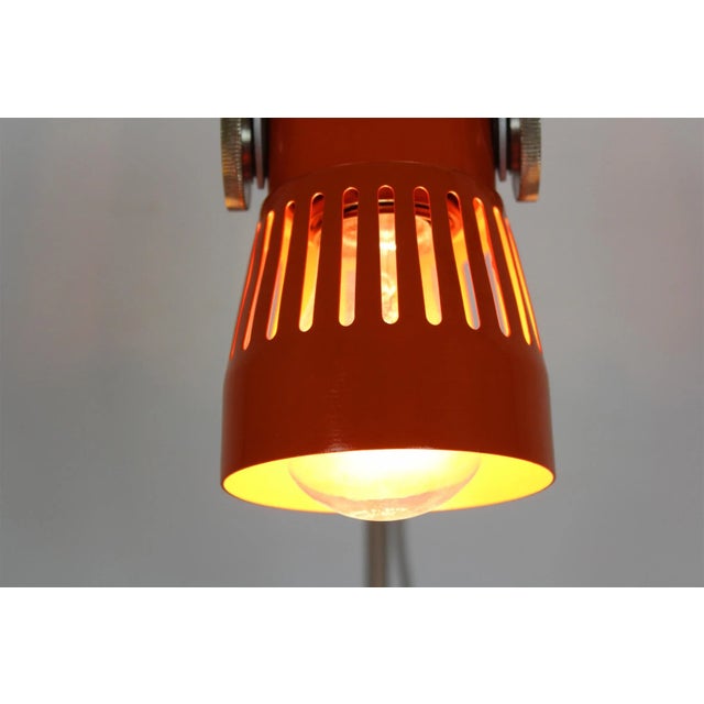 Metal Chrome & Orange Metal Table Lamp by Pavel Grus, 1970s For Sale - Image 7 of 18