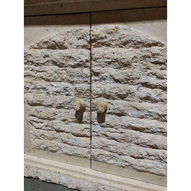 Mid 20th Century French Provincial Limestone Credenza With Mirror For Sale In New Orleans - Image 6 of 8