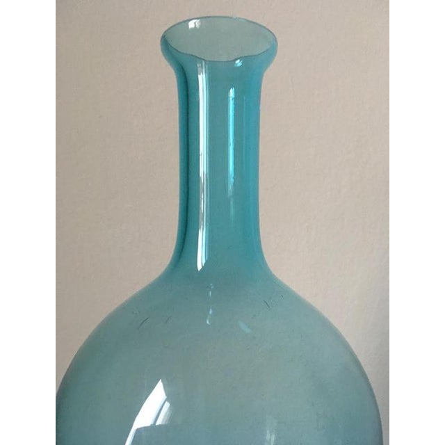 Glass Postmodern Turquoise Murano Glass Bottle, Italy, 1960s For Sale - Image 7 of 16