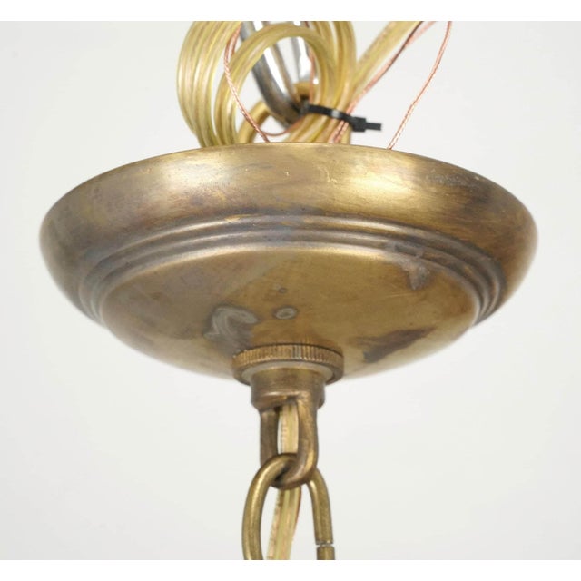 Restored French Eight Arm Brass Crystal Chandelier For Sale - Image 9 of 10