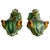 Late 20th Century Late 20th Century Pair of Green & Blue Glazed Ceramic Foo Dog Figurines For Sale - Image 5 of 9