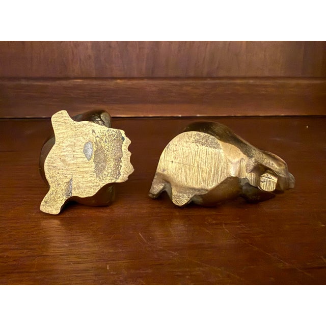 Pair of Friendly Brass Frogs For Sale - Image 4 of 4