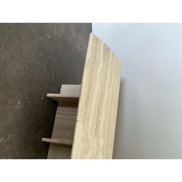 Vintage Travertine & Marble Coffee Table, France, 1980s For Sale - Image 12 of 14