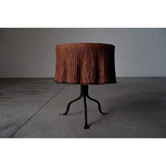 Cast Iron and Rattan Side Tables, Netherlands, 1950s, Set of 2 For Sale - Image 6 of 11