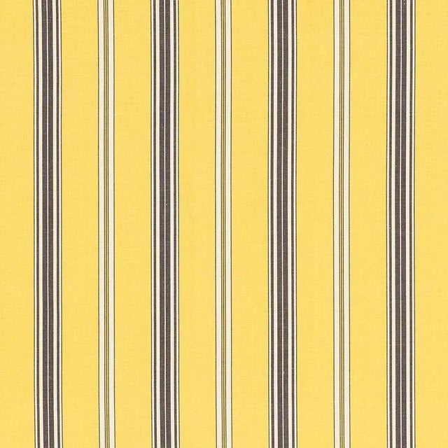 Sample - Schumacher Coco Stripe Fabric in Yellow For Sale