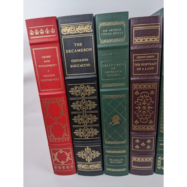 12-Book Franklin Library & Franklin Mystery Decorative Collection – Red, Green, Blue & Gold For Sale - Image 4 of 14