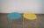 Pair of 1950's outdoor Mid century Modern end tables for sale. These are solid and well made, and are made of perforated...