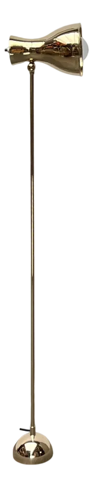 Mid-Century Swiss Brass Minimalist Floor Lamp by Dieter Schulz for Wohnbedarf Ag, 1950s