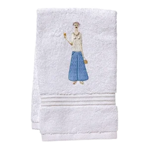 Blue Champange Lady Terry Guest Towel, Embroidered