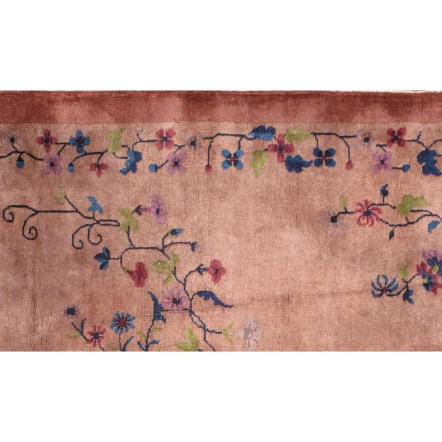 1920s 1920s Handmade Antique Art Deco Chinese Rug 3' X 6' For Sale - Image 5 of 6