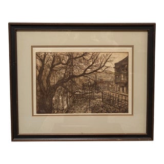 Original Etching Union + Hyde Street, San Francisco For Sale