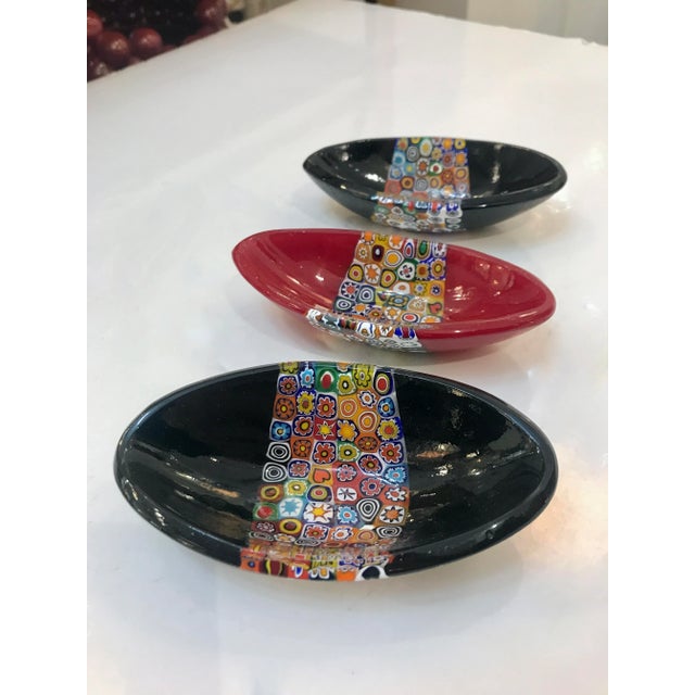 Modern Italian Black White Red Blue Green Murano Art Glass Mosaic Catch-All/Bowl For Sale In New York - Image 6 of 10