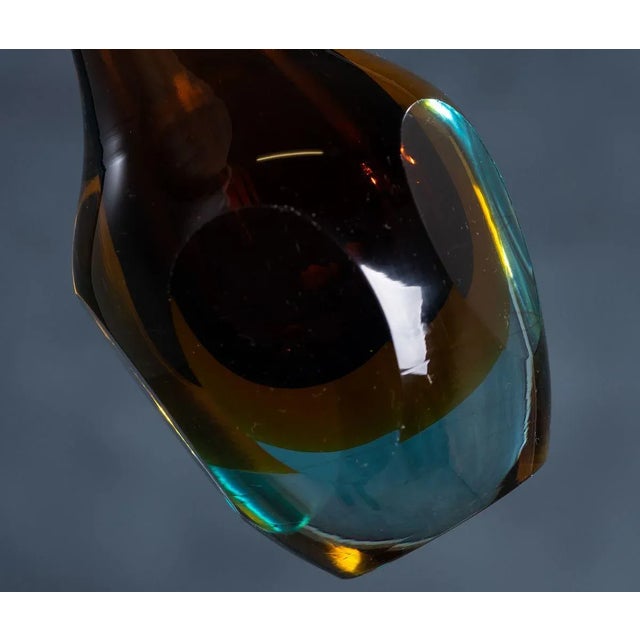 Mid-Century Murano Brown & Orange Vase For Sale - Image 4 of 5