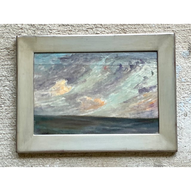 Vintage Framed Seascape Oil Painting For Sale - Image 9 of 12