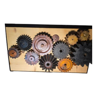 Vintage Industrial Era Gear Wall Art, Steampunk For Sale