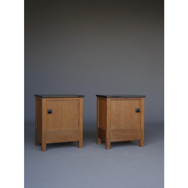 Art Deco Oak Bedside Cabinets by Henk Wouda for Pander & Zn., 1920s, Set of 2 For Sale - Image 6 of 18