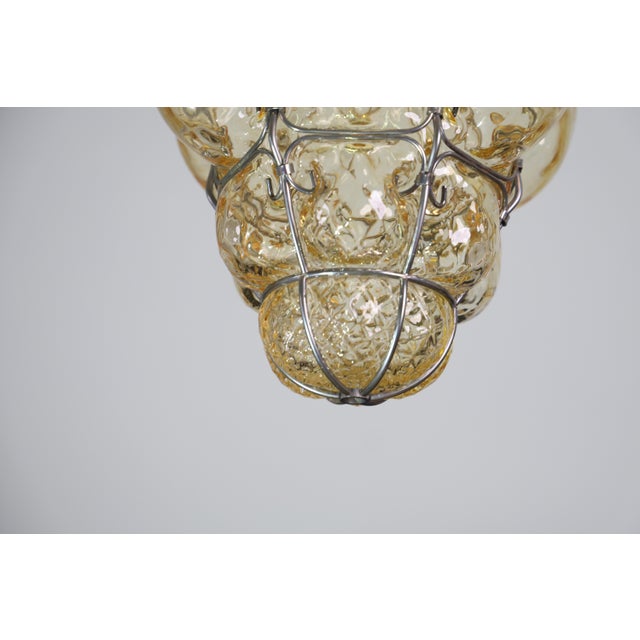 1970s Orange Colour Venetian Lantern Attributed to Seguso Murano Glass For Sale - Image 12 of 15