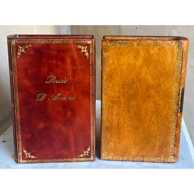 Vintage Italian Leather Bookends-Set of 2 For Sale - Image 10 of 13