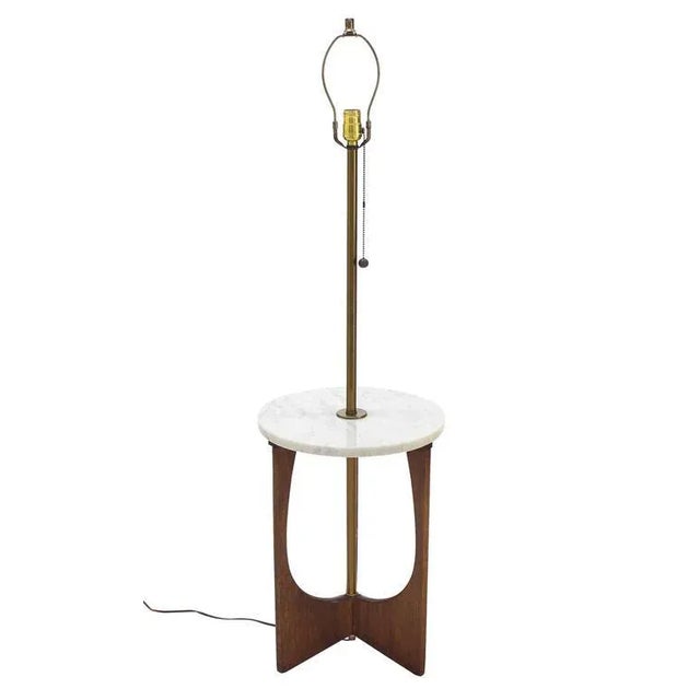 Vintage Mid Century Walnut Base MarbleTop Table Lamp Chairish