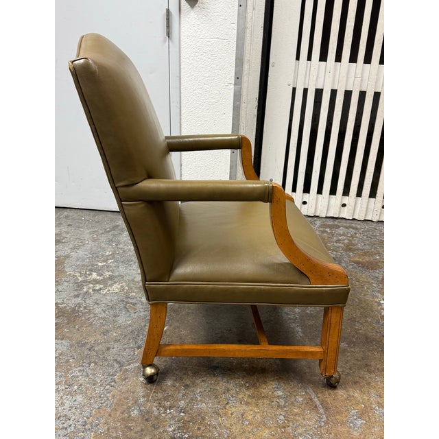 Ethan Allen Clarke Leather Office Chair For Sale In San Francisco - Image 6 of 12