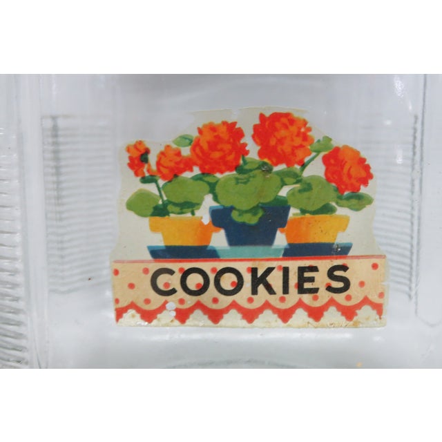Anchor Hocking Large Square Cookie Jar Cannister Container With Green Lid 4480b For Sale - Image 10 of 15