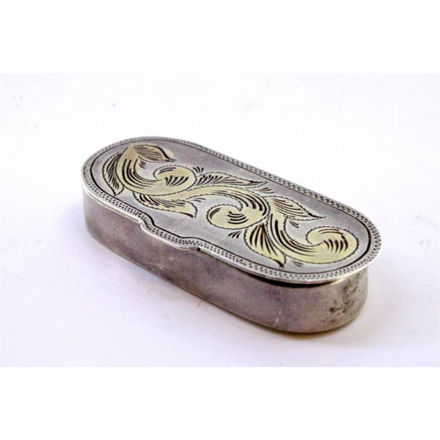 Silver Pill Box with Floral Motifs For Sale - Image 4 of 7