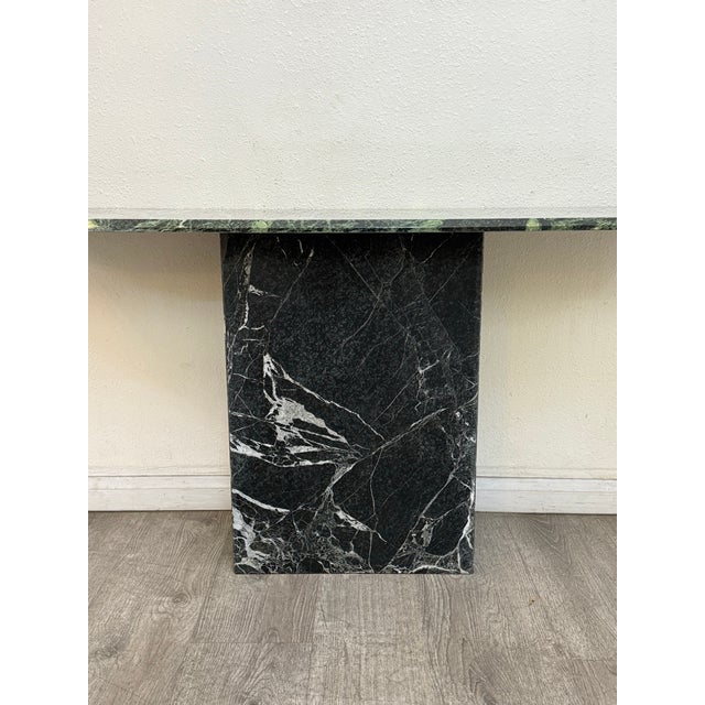 1970s Green Black Marble Console Table For Sale - Image 5 of 7