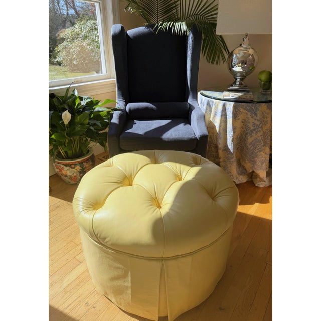 Restoration Hardware Restoration Hardware Wingback Chair in Navy Blue For Sale - Image 4 of 18