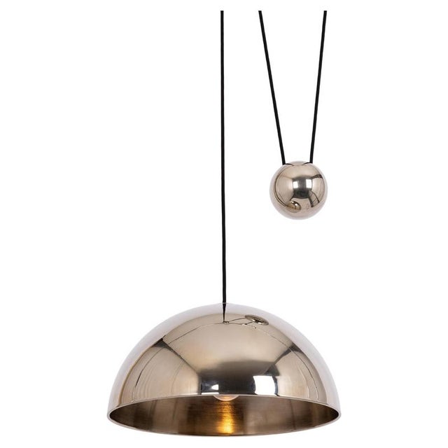 Adjustable Chrome Counterweight Pendant Light from Florian Schulz, Germany, 1980s For Sale - Image 9 of 9