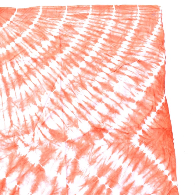 Early 20th Century Early 20th Century Yoruba Tie Dyed Orange Textile Nigeria 64x47 inch For Sale - Image 5 of 6