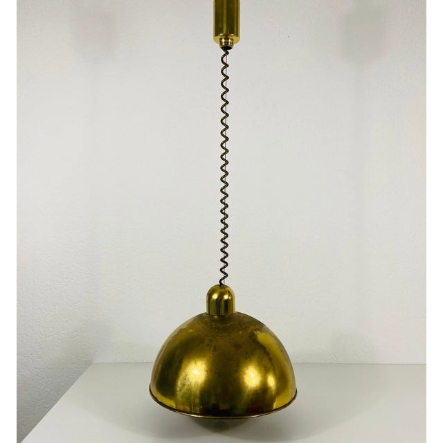 Mid-Century Modern Mid-Century Modern Brass Pendant Lamp by WKR, 1970s, Germany For Sale - Image 3 of 12