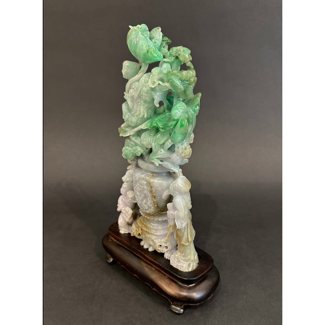 Early 20th Century Jade Dragon & Vase Statue For Sale - Image 4 of 6