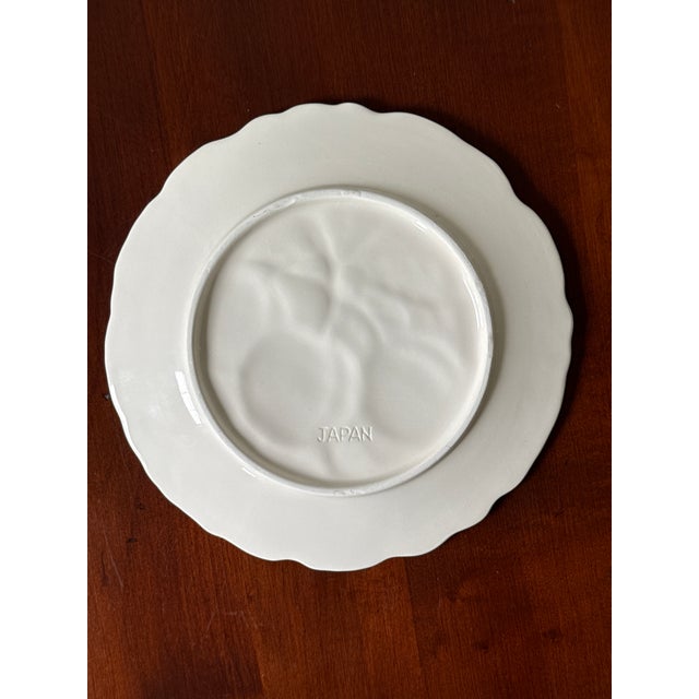 1970s White Majolica Style Fruit Plates— Set of Four For Sale - Image 9 of 12