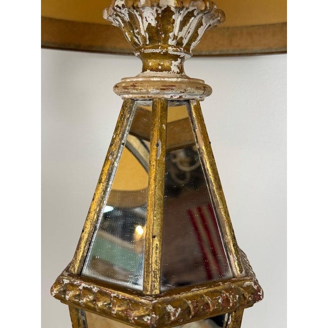 Vintage Italian Mirrored Obelisk Table Lamps, Giltwood, 1940s-50s - a Pair For Sale - Image 16 of 18