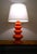 Large Swedish Orange Art Glass Table Lamp by Gustav Leek for Orrefors, 1960s For Sale - Image 9 of 10
