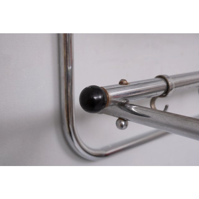 Art Deco Chrome Wall Coat Rack, Holland, 1930s For Sale - Image 4 of 8
