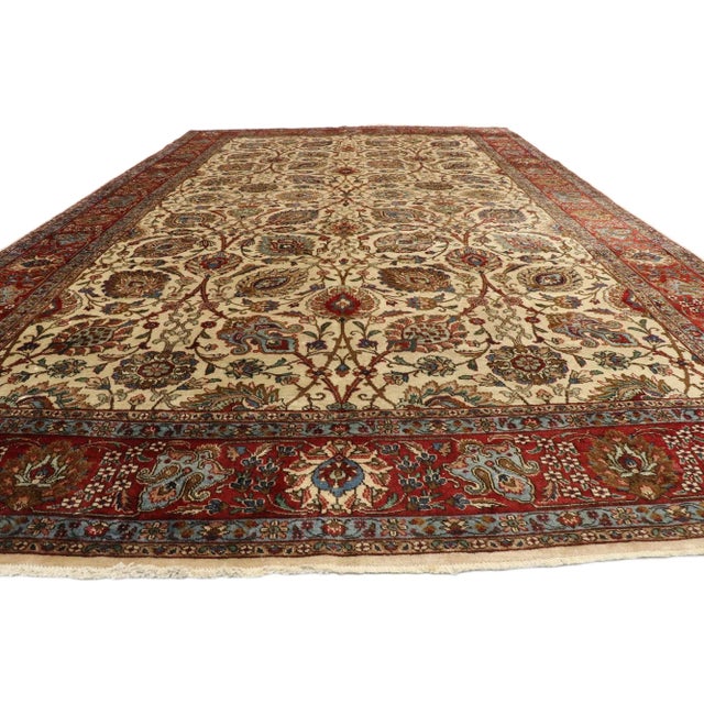 Vintage Persian Tabriz Rug - 09'08 X 15'10 For Sale - Image 4 of 9