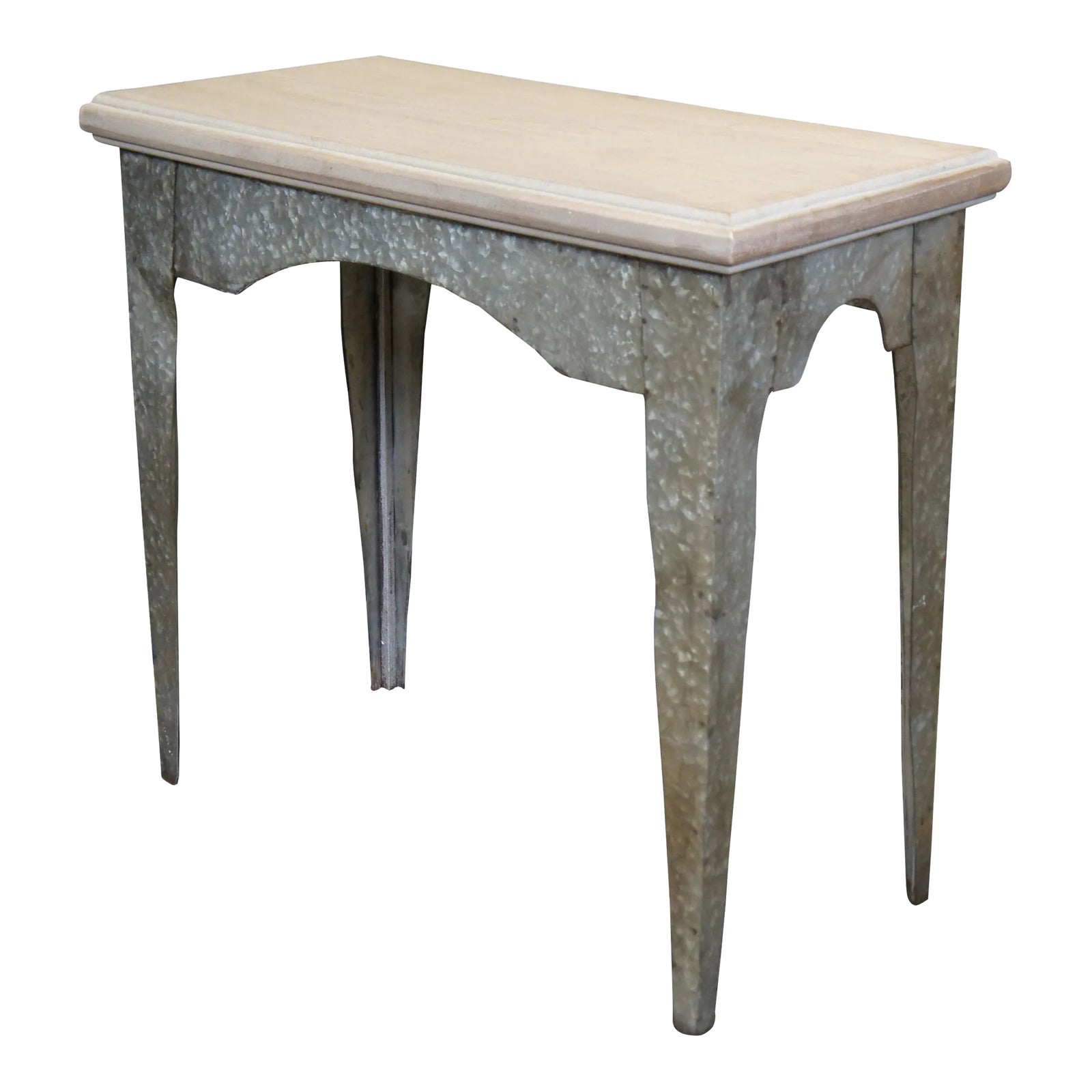 Late 20th Century Vintage Galvanized Metal Wood Modern Entry Console ...
