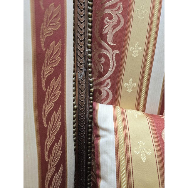 Louis XVI Style Bergère Armchair, 1950 For Sale - Image 10 of 11