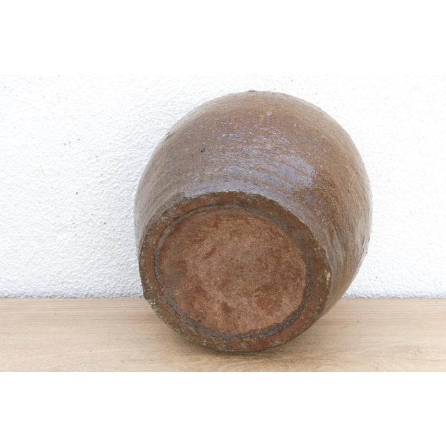 Antique Brown Glazed Storage Jar For Sale - Image 9 of 10