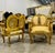 Textile French Style French Rococo Armchair – Gold Leaf Baroque Accent Chair - Set of 2 For Sale - Image 7 of 8