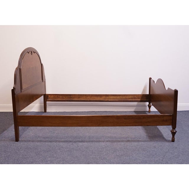 Vintage Antique Solid Walnut French Provincial Full Size Bed 106 For Sale In Kansas City - Image 6 of 9