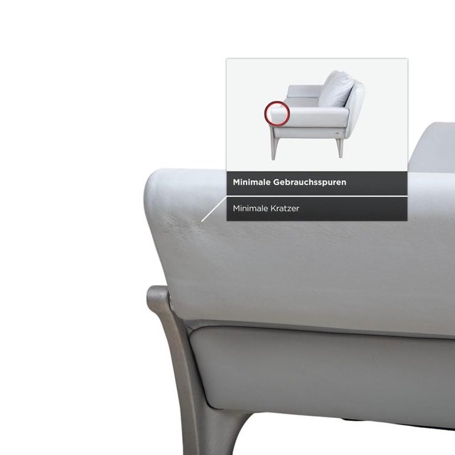Blue Leather 1600 Two-Seater Sofa with Manual Function from Rolf Benz For Sale - Image 8 of 13