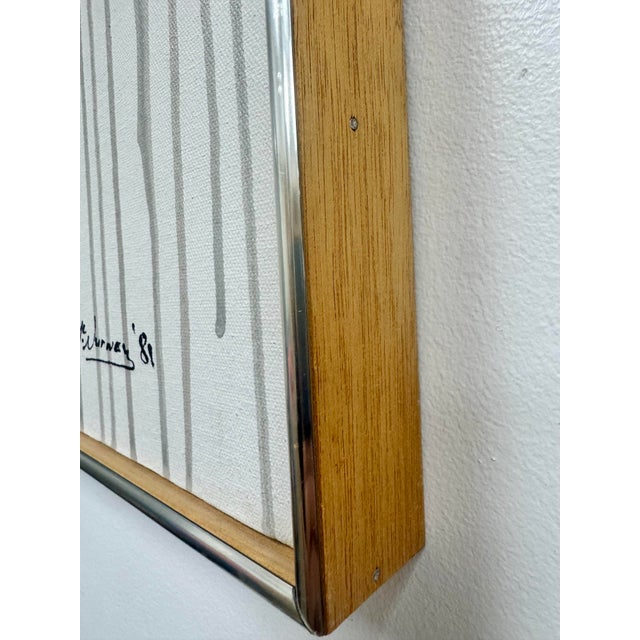 1981 Organic Modernist Mixed Media Abstract Painting For Sale - Image 9 of 11