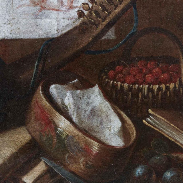 Trompe l'Oeil Still Lifes, 18th Century, Oil on Canvases, Set of 2 For Sale - Image 6 of 16