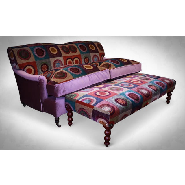 Set of 2-Seater Sofa and Ottoman in Mulberry Mohair Upholstery from George Smith, 2010s For Sale - Image 17 of 17